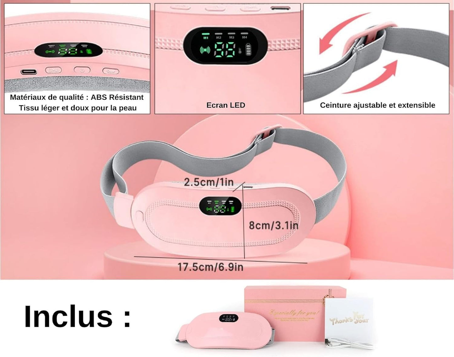 Digital Period Heating Pad & Vibrating Belt | Fast Relief for Menstrual Cramps
