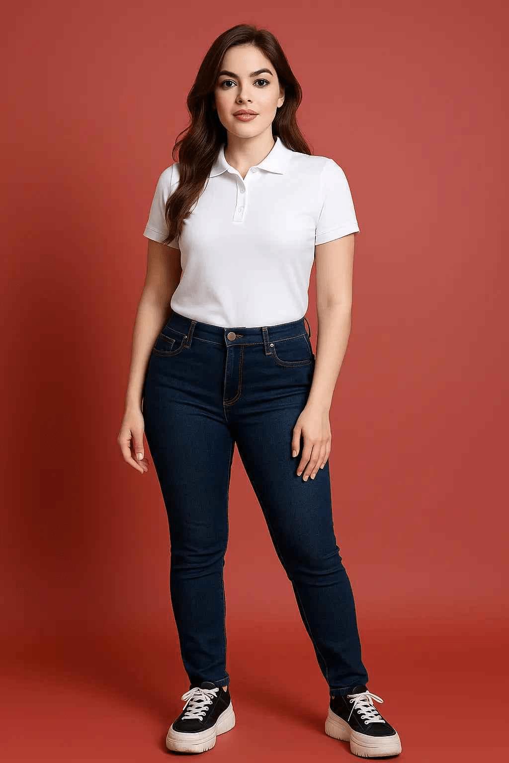 Navy Blue Full Size Skinny Jeans with Pockets EW-000176