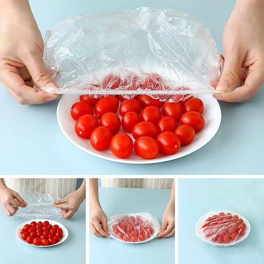 100pcs Disposable Flexible Transparent Plastic Food Storage Bags – Resealable & Multi-Purpose - Food-Grade Fresh-Keeping, Dust & Insect-Proof, Kitchen Accessories