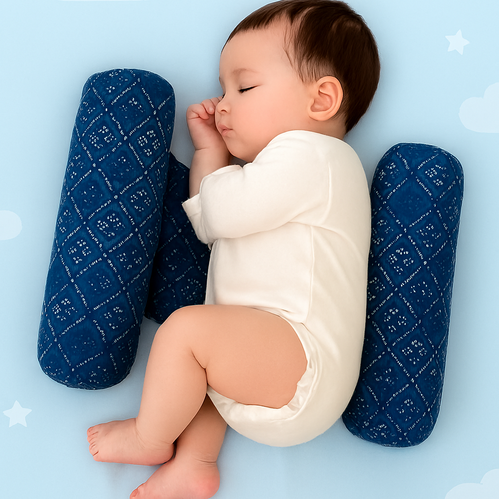 Soft Baby Sleeping Pillow With Neck Support | Comfortable Newborn Pillow For Head & Neck Protection | Printed Baby Sleep Cushion