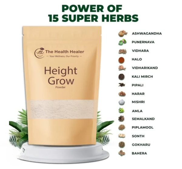 The Health Healer Height Grow Powder – 100% Natural Height Increase Supplement (60 Grams)