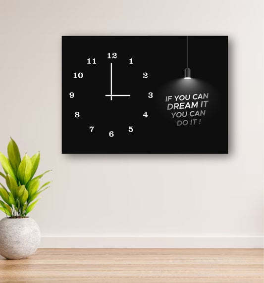 Inspirational Wooden Wall Clock – 12x16” Digital Print, Battery-Free, Hook Hanging Decor