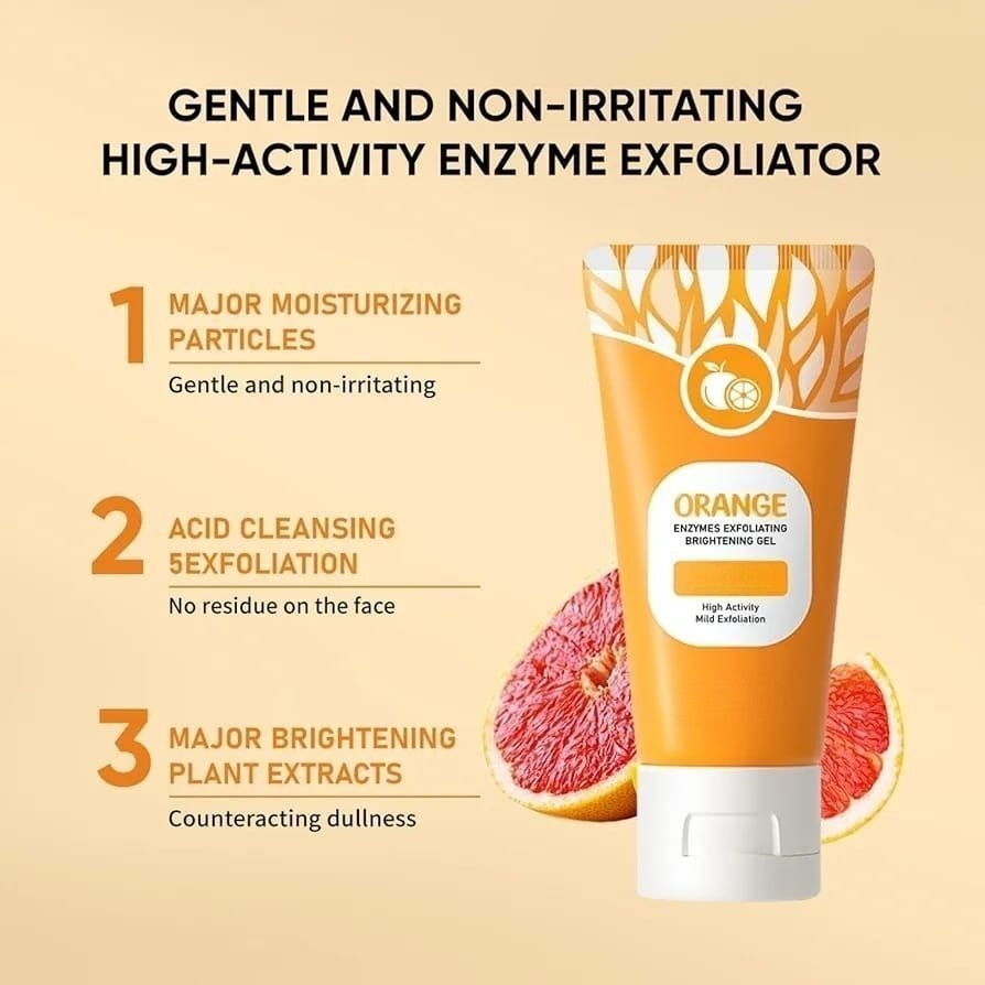 Orange Enzyme Exfoliating Gel | Brightening, Nourishing & Citrus Skincare For Radiant, Glowing, Healthy Skin 50ml