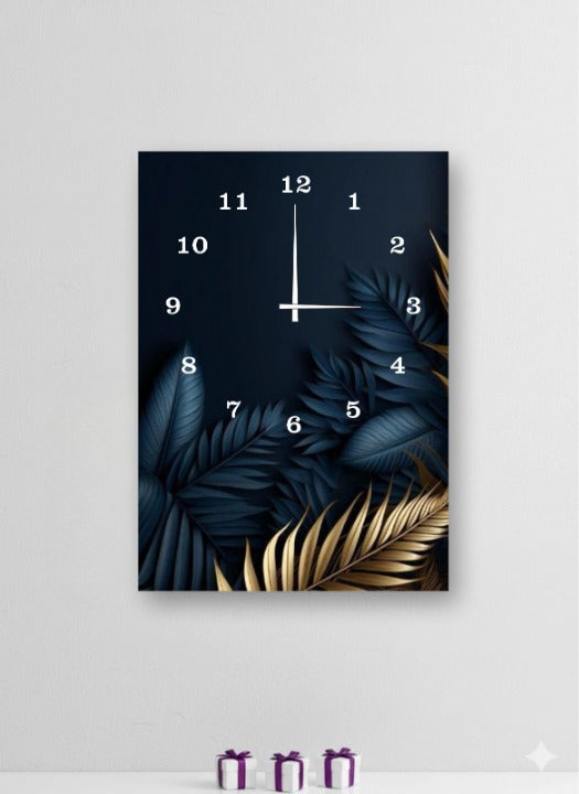 Elegant 12x16 Inch Wooden Wall Clock – Digital Printed Design, Hook Hanging (Without Battery)