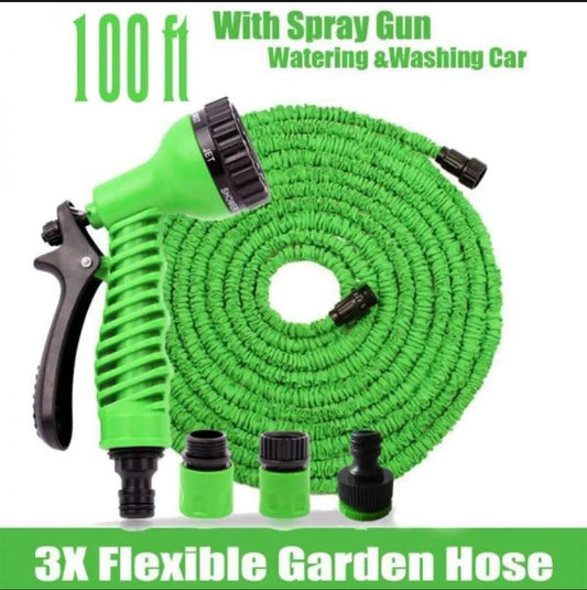 Magic Expandable Hose Pipe 100FT Flexible Lightweight Garden Hose with Multi-Spray Gun for Car Wash