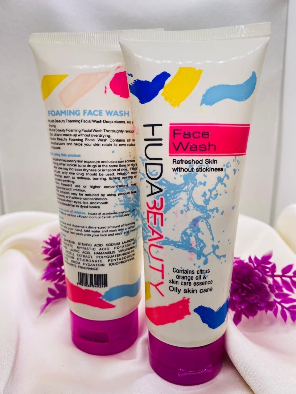 Huda Beauty Face Wash 100ml – Gentle Liquid Cleanser for Oily Skin, Deep Cleansing &amp; Refreshing Daily Skincare Formula