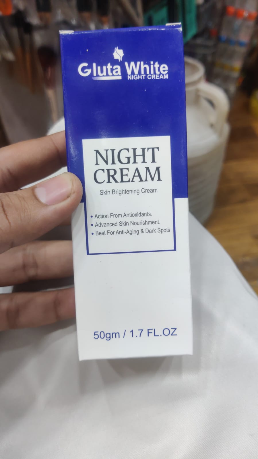 Gluta White Night Cream – Advanced Skin Brightening, Nourishing & Anti-Aging Formula (50ml)