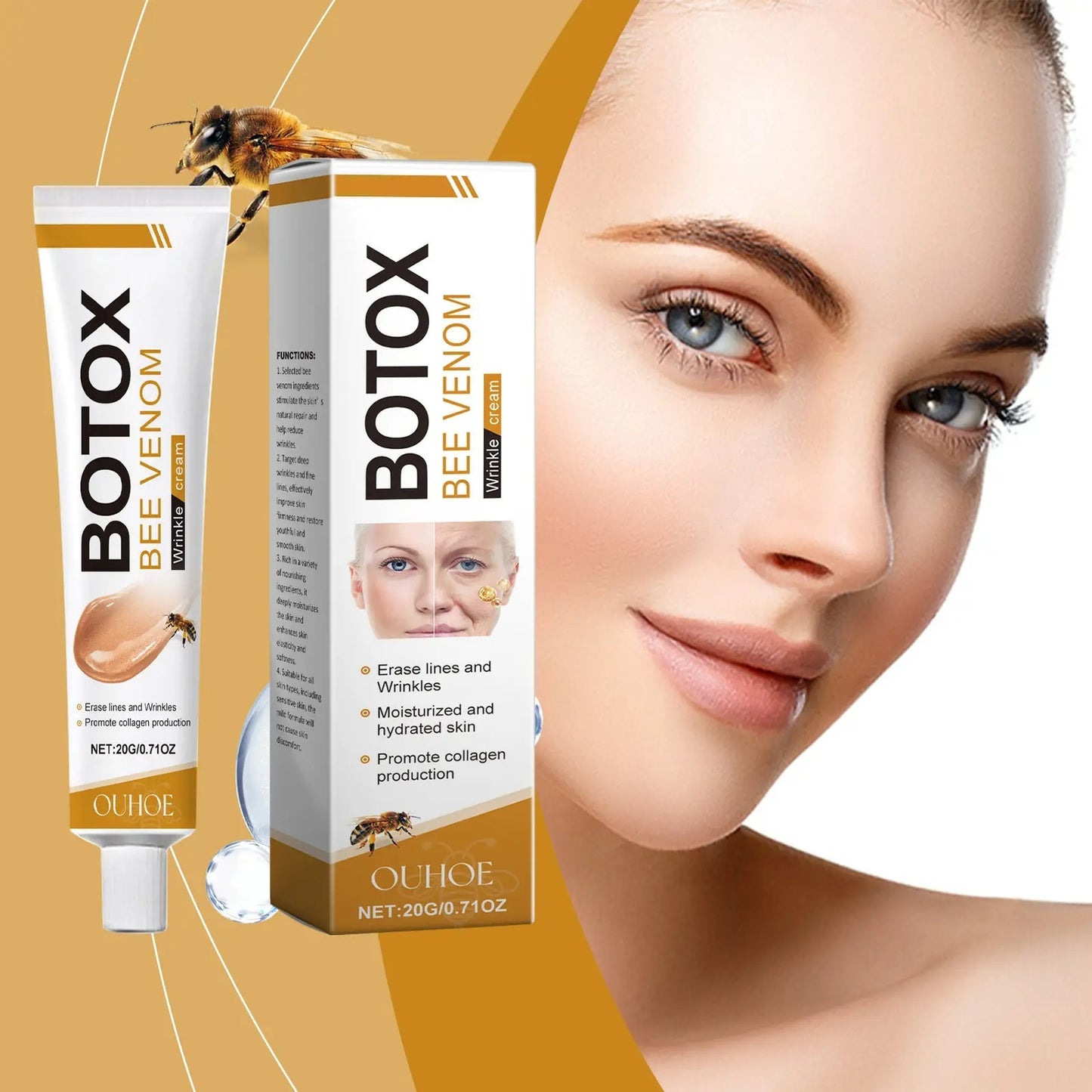 Botox Bee Venom Whitening & Moisturizing Cream – Anti-Aging, Brightening & Skin Firming Facial Care (100g)