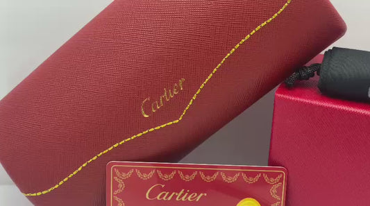 Cartier Luxury Rimless Square Sunglasses For Men And Women - Black Frame / Black Lens